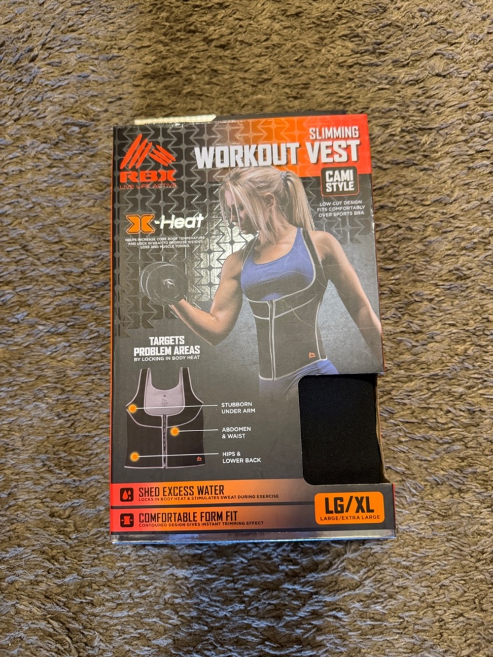 RBX Workout Vest in Black and Orange Accent